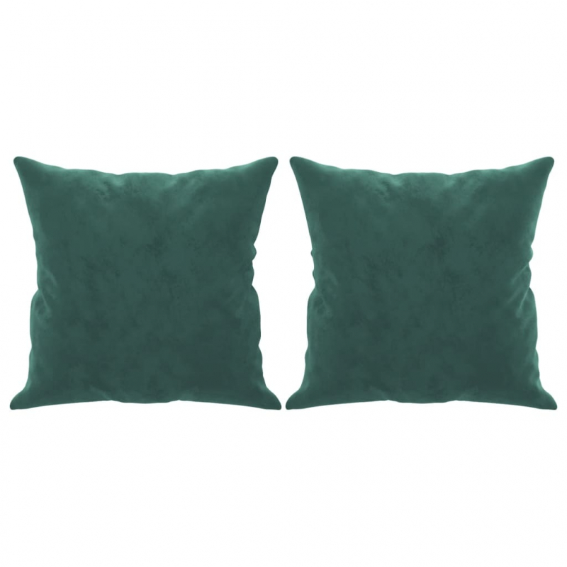 2-Sitzer-Sofa mit Zierkissen Dunkelgrün 120 cm Samt