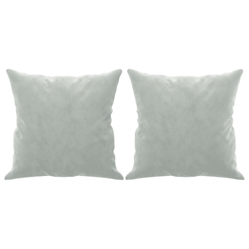 2-Sitzer-Sofa mit Zierkissen Hellgrau 140 cm Samt