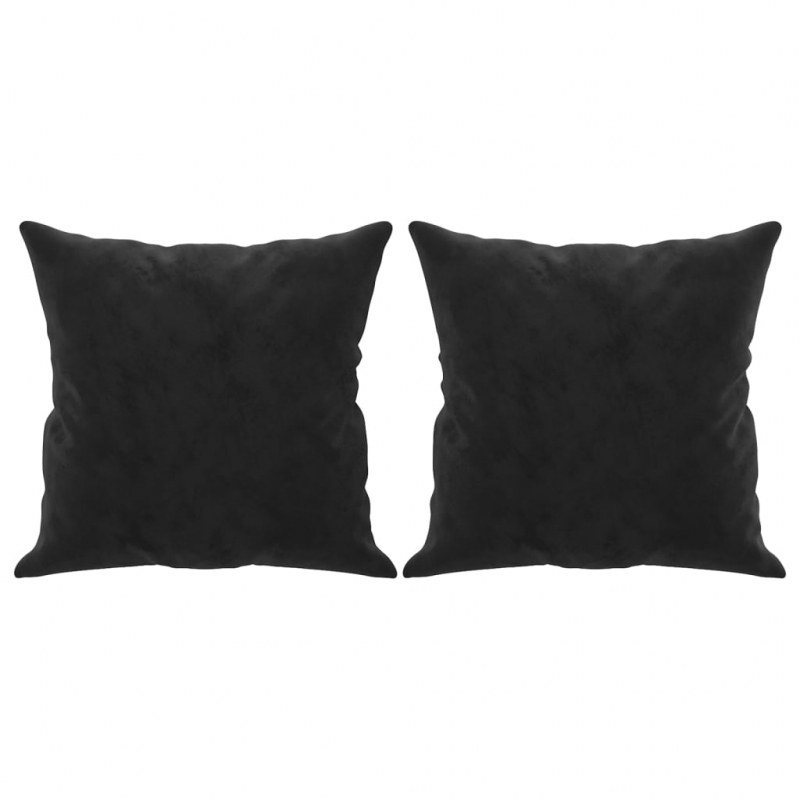 2-Sitzer-Sofa mit Zierkissen Schwarz 140 cm Samt