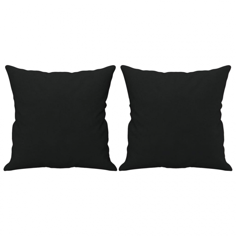 2-Sitzer-Sofa mit Kissen Schwarz 120 cm Mikrofasergewebe