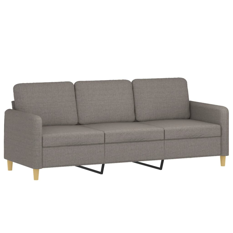 3-Sitzer-Sofa mit Hocker Taupe 180 cm Stoff