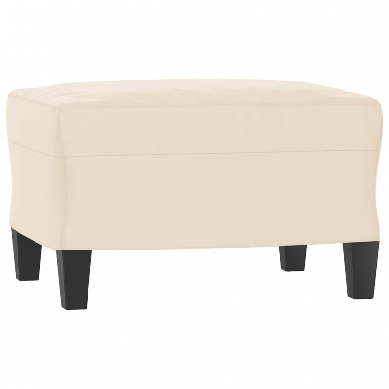 3-Sitzer-Sofa mit Hocker Beige 180 cm Mikrofasergewebe