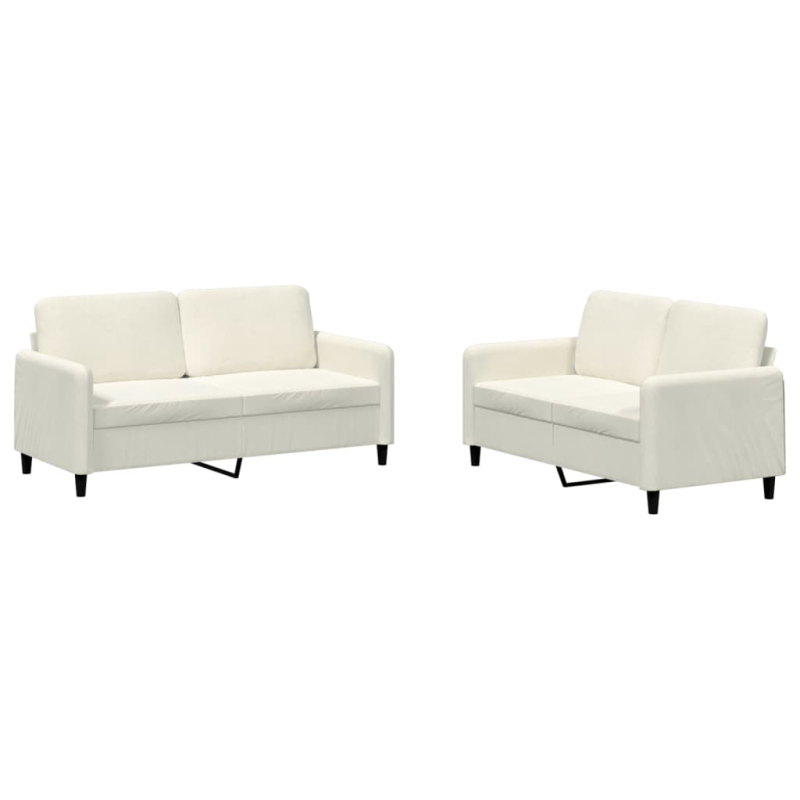 2-tlg. Sofagarnitur Creme Samt
