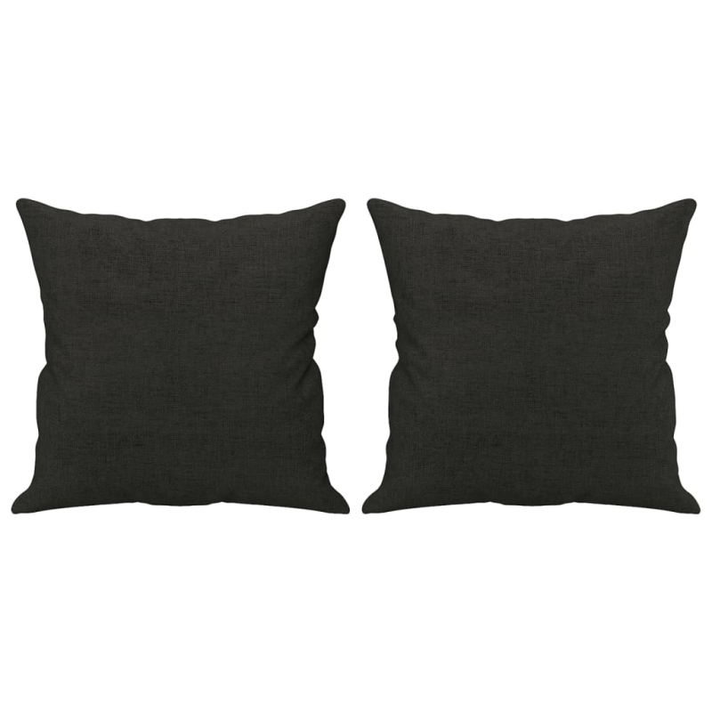 4-tlg. Sofagarnitur mit Kissen Schwarz Stoff