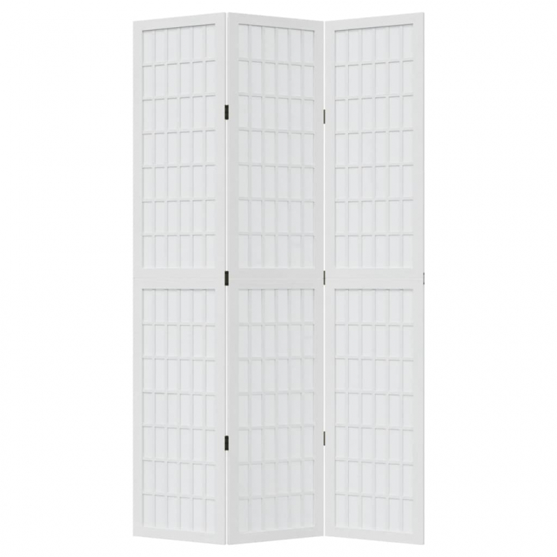 3-tlg. Raumteiler Weiß Massivholz Paulownia