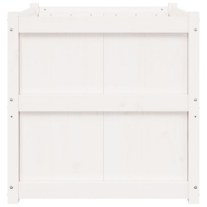 Pflanzkübel Weiß 70x70x70 cm Massivholz Kiefer