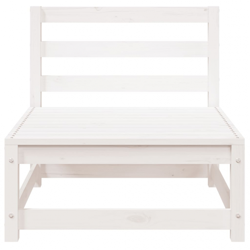 Gartensofas ohne Armlehnen 2 Stk. Weiß 70x70x67 cm Kiefernholz