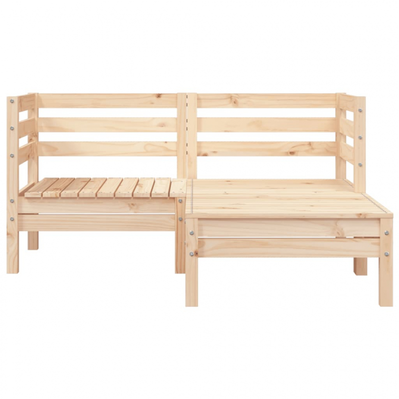 Gartensofa 2-Sitzer mit Hocker Massivholz Kiefer