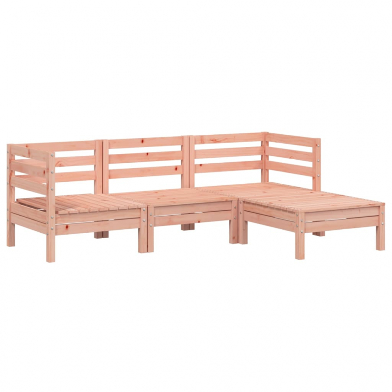 Gartensofa 3-Sitzer mit Hocker Massivholz Douglasie