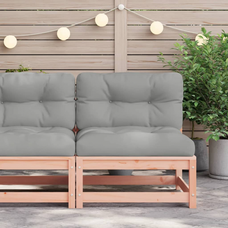 Gartensofa ohne Armlehnen mit Kissen Massivholz Douglasie