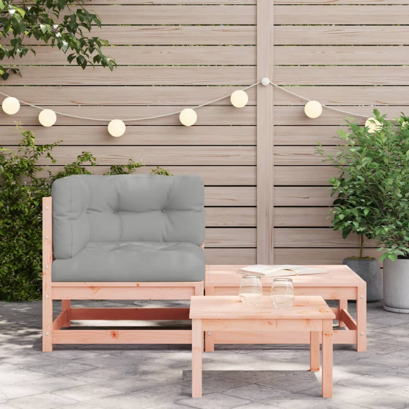 Garten-Ecksofa mit Kissen und Hocker