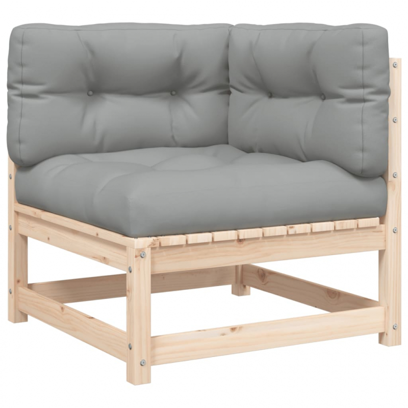 Gartensofa mit Kissen 2-Sitzer Massivholz Kiefer