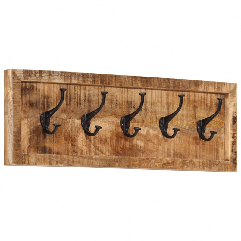 Wandgarderobe mit 5 Haken Massivholz Mango