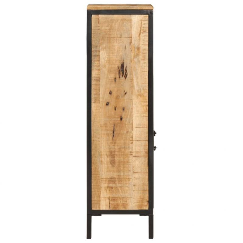 Badschrank 40x27x90 cm Massivholz Mango und Eisen