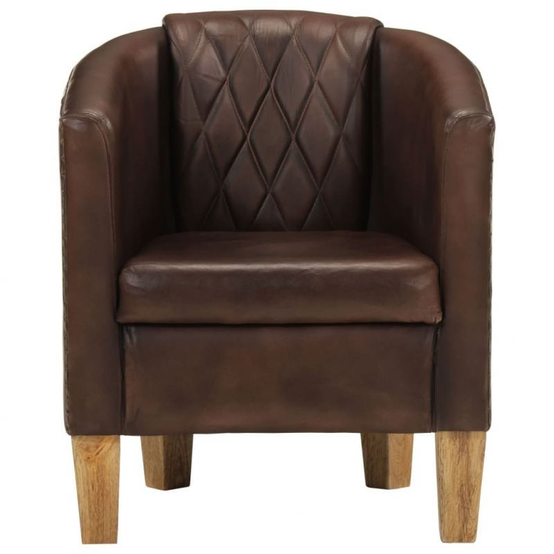 Sessel Dunkelbraun Echtleder
