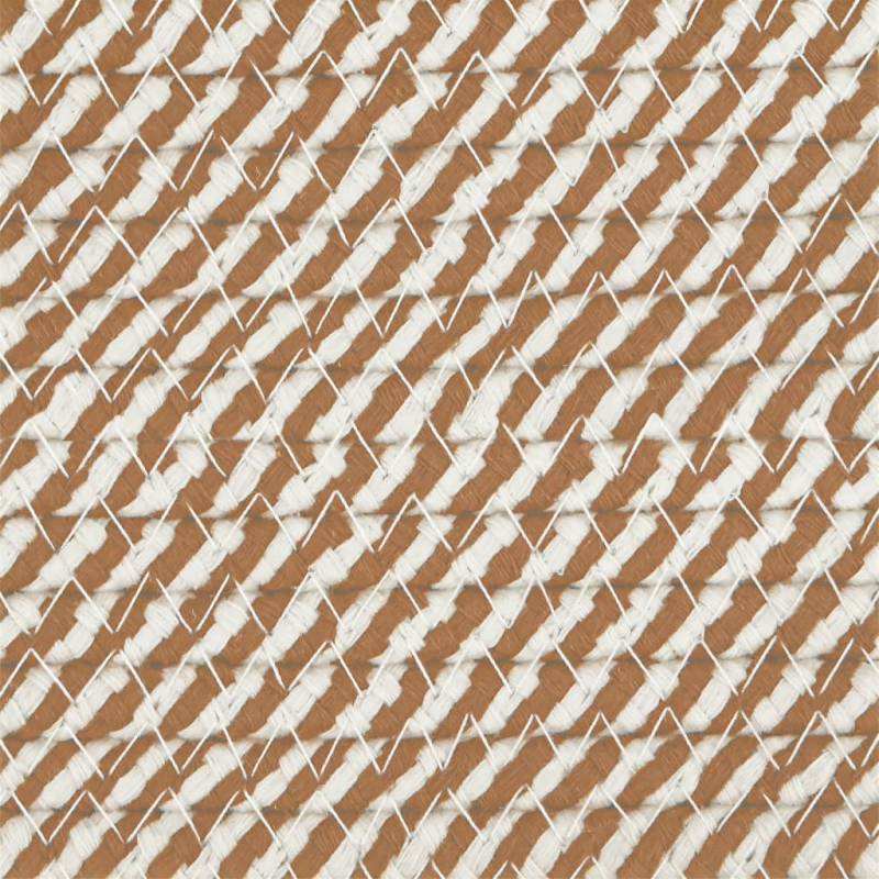 Wäschekorb Braun und Weiß Ø55x36 cm Baumwolle