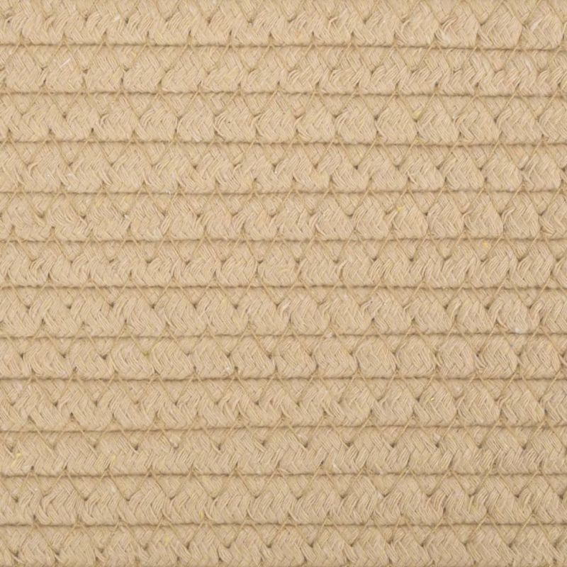 Wäschekorb Beige und Weiß Ø60x36 cm Baumwolle