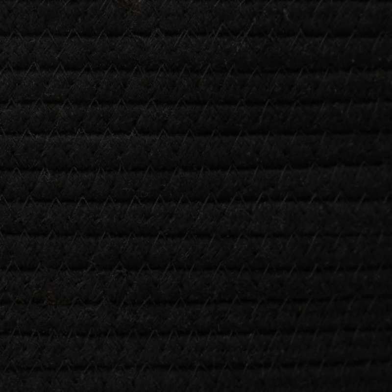 Aufbewahrungskorb mit Deckel Schwarz & Beige Ø37x50cm Baumwolle
