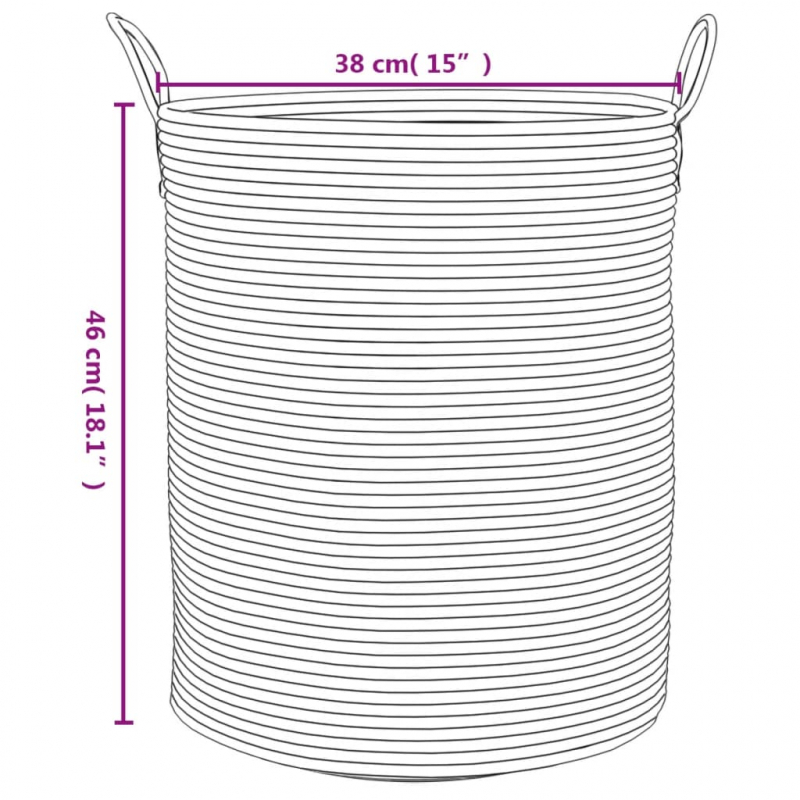 Aufbewahrungskorb Braun und Weiß Ø38x46 cm Baumwolle