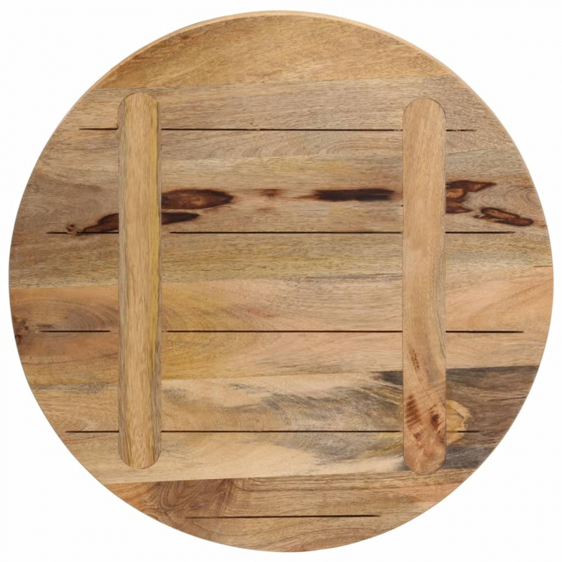 Tischplatte Ø 60x3,8 cm Rund Raues Massives Mangoholz