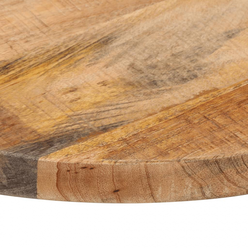 Tischplatte Ø 60x3,8 cm Rund Raues Massives Mangoholz