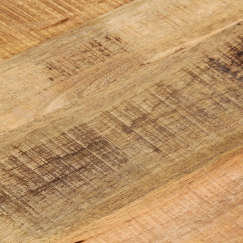 Tischplatte Ø 60x3,8 cm Rund Raues Massives Mangoholz