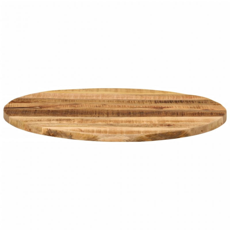 Tischplatte Ø 70x2,5 cm Rund Raues Massives Mangoholz