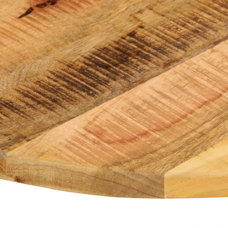 Tischplatte Ø 70x2,5 cm Rund Raues Massives Mangoholz
