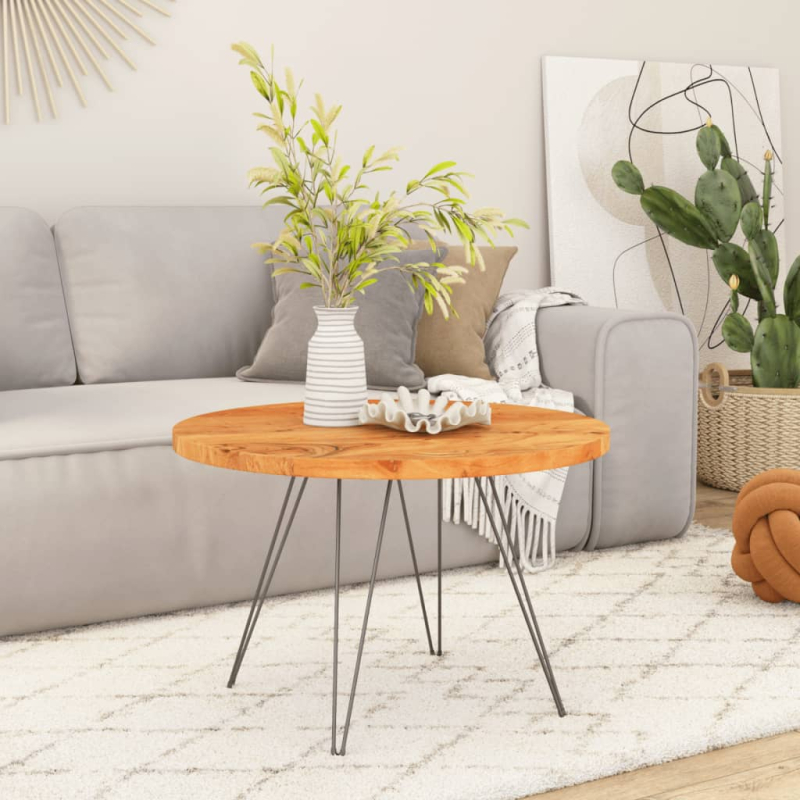 Tischplatte Ø90x3,8 cm Rund Massivholz Akazie