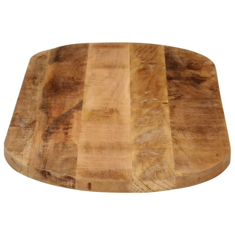 Tischplatte 100x50x2,5 cm Oval Raues Massives Mangoholz