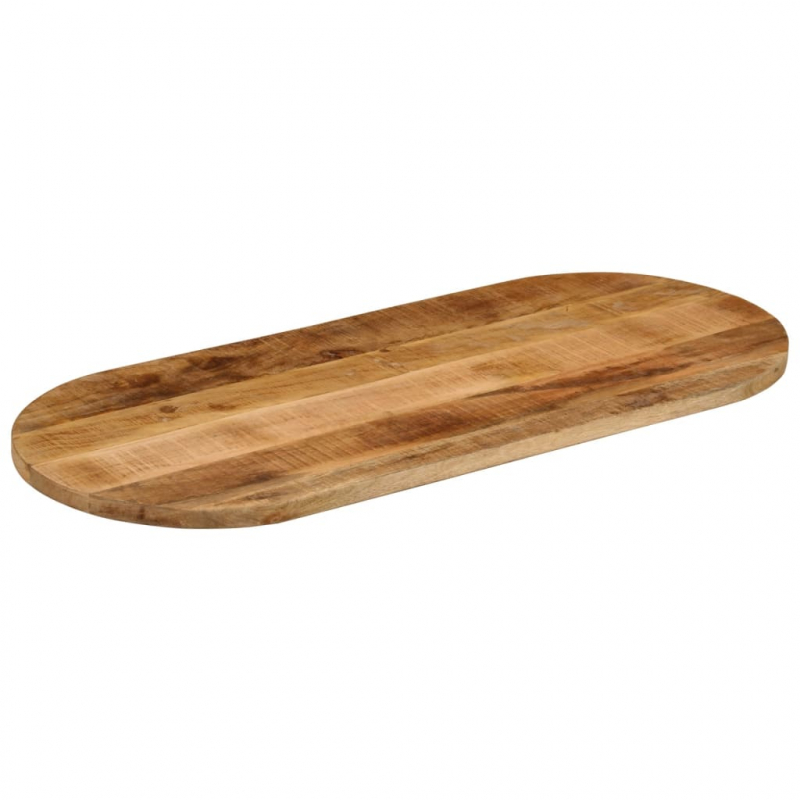 Tischplatte 100x40x3,8 cm Oval Raues Massives Mangoholz