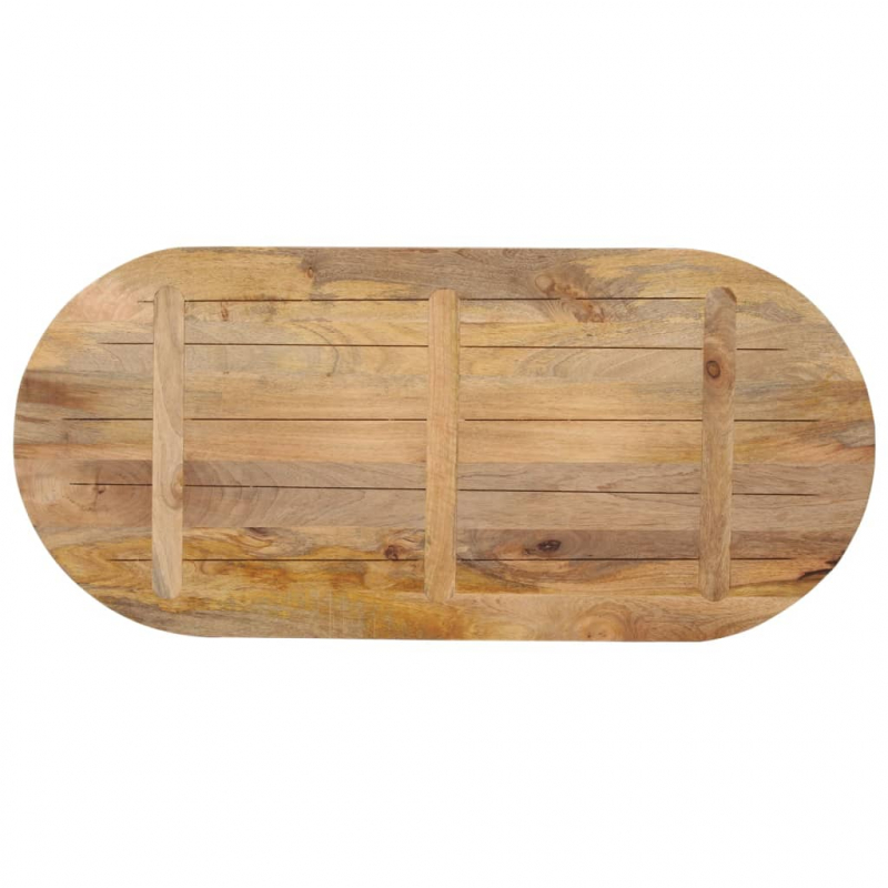 Tischplatte 100x40x3,8 cm Oval Massivholz Mango