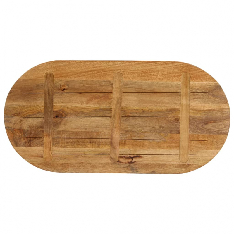 Tischplatte 110x50x2,5 cm Oval Massivholz Mango