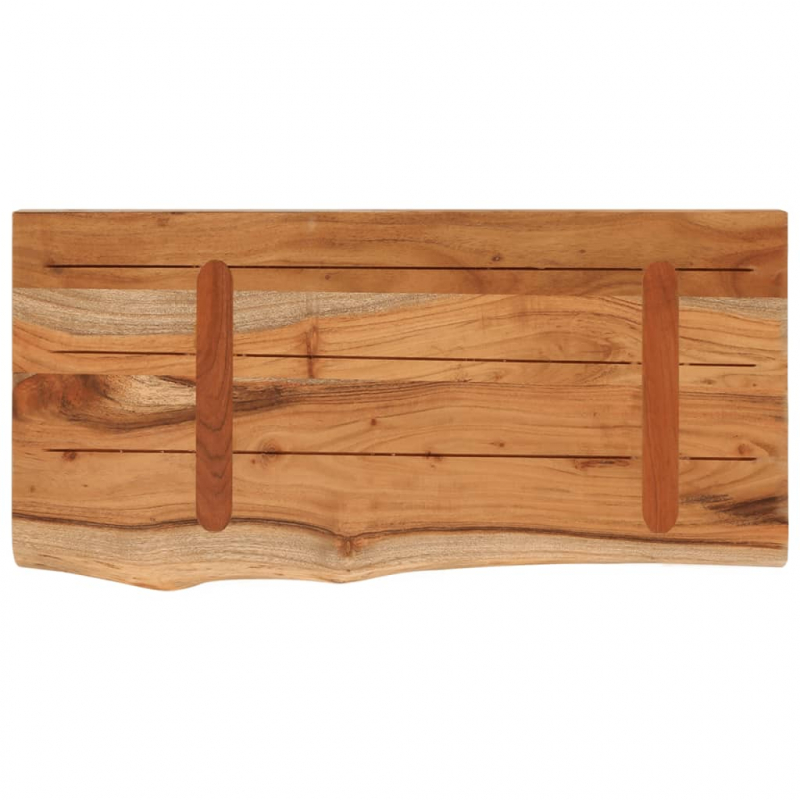 Wandregal 60x30x3,8 cm Rechteckig Massivholz Akazie Baumkante