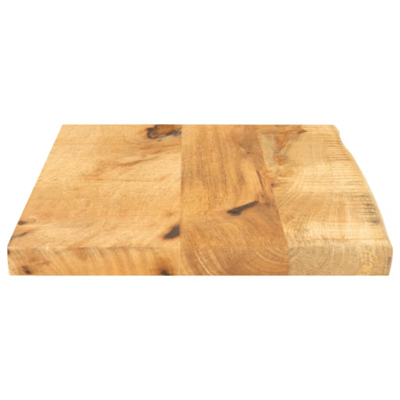 Tischplatte 50x30x2,5 cm Baumkante Massivholz Raues Mangoholz