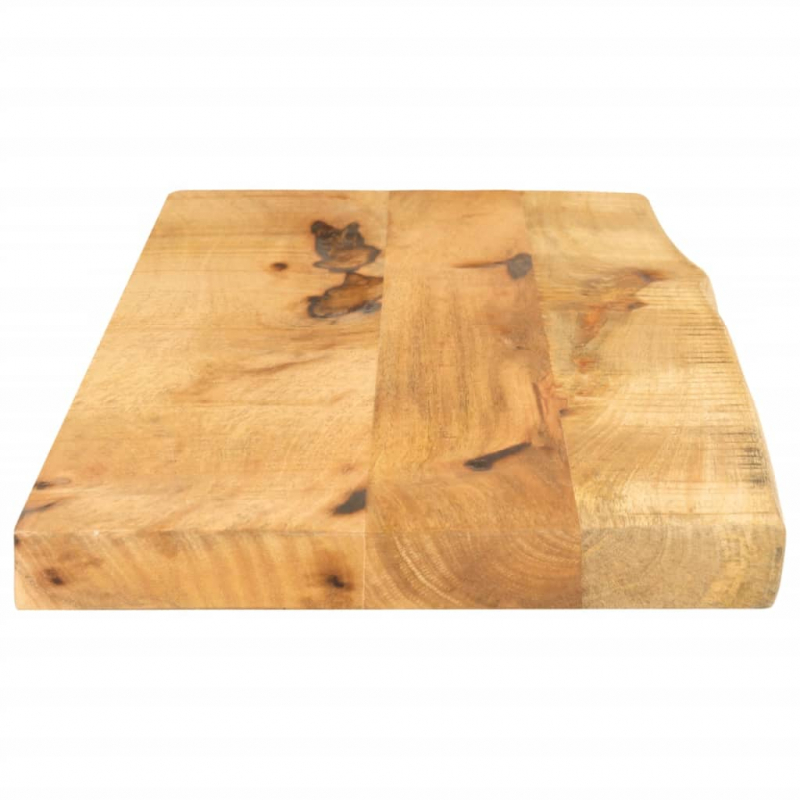 Tischplatte 90x30x2,5 cm Baumkante Massivholz Raues Mangoholz