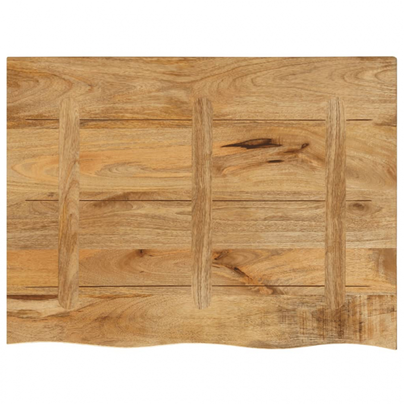 Tischplatte 90x60x2,5 cm Baumkante Massivholz Raues Mangoholz