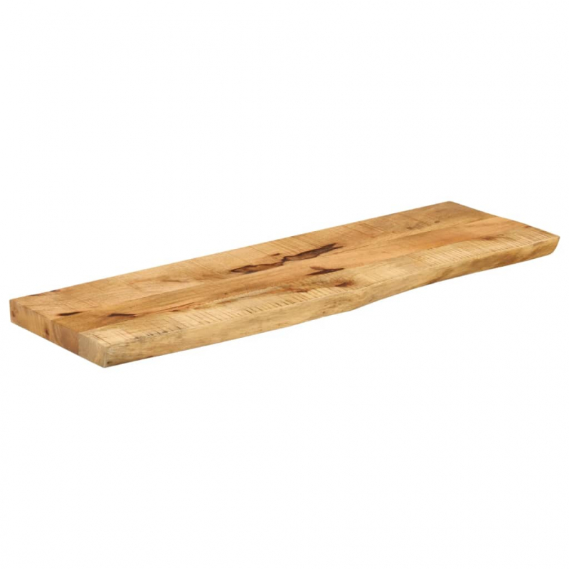 Tischplatte 100x30x3,8 cm Baumkante Massivholz Raues Mangoholz