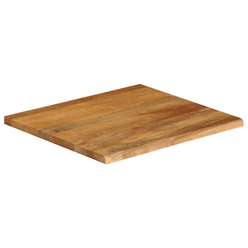 Tischplatte mit Baumkante 80x80x2,5 cm Massivholz Mango