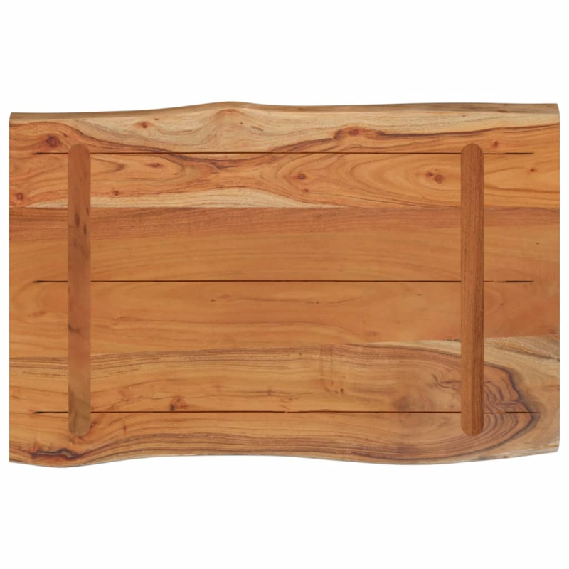 Tischplatte 60x40x2,5 cm Rechteckig Massivholz Akazie Baumkante