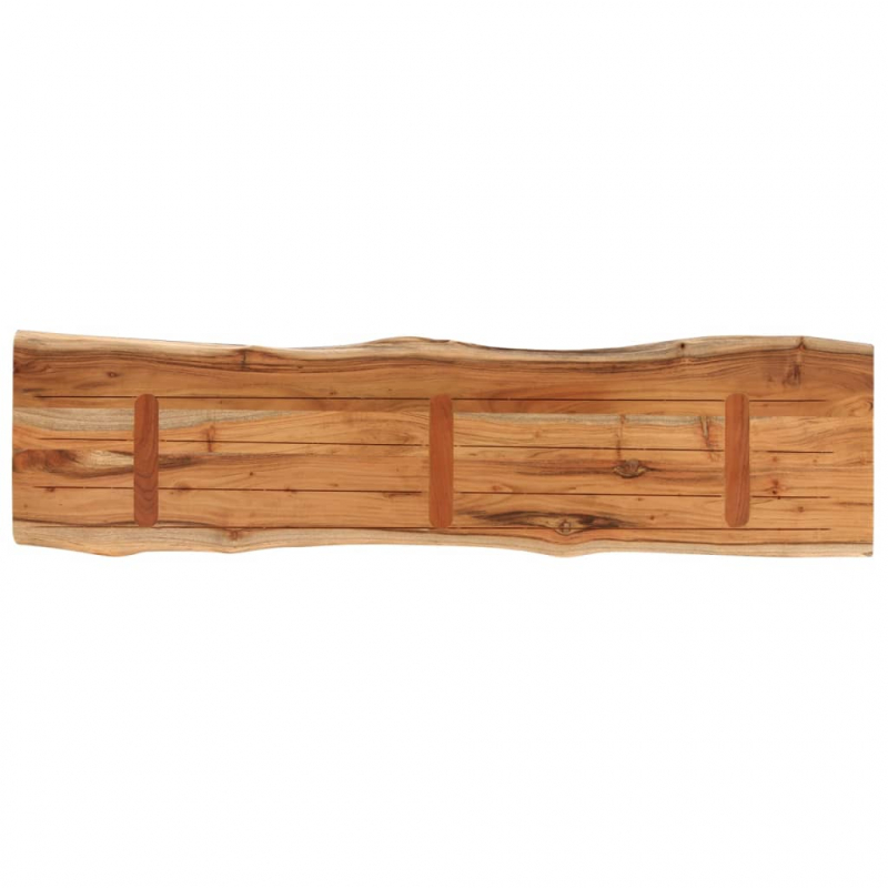Tischplatte 140x40x2,5cm Rechteckig Massivholz Akazie Baumkante