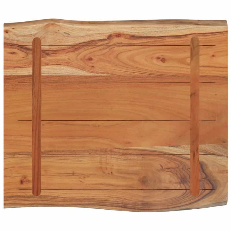 Tischplatte 70x60x2,5cm Rechteckig Massivholz Akazie Naturkante