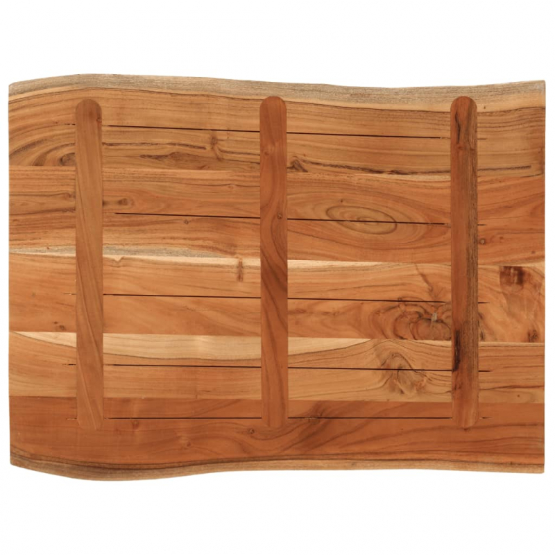 Tischplatte 90x60x2,5 cm Rechteckig Massivholz Akazie Baumkante