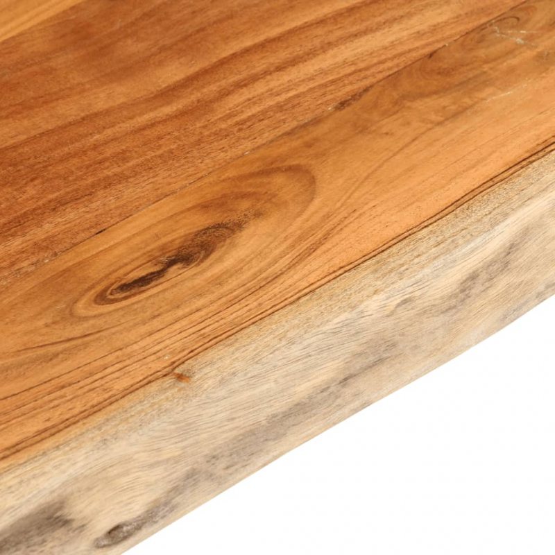Tischplatte 120x60x2,5cm Rechteckig Massivholz Akazie Baumkante