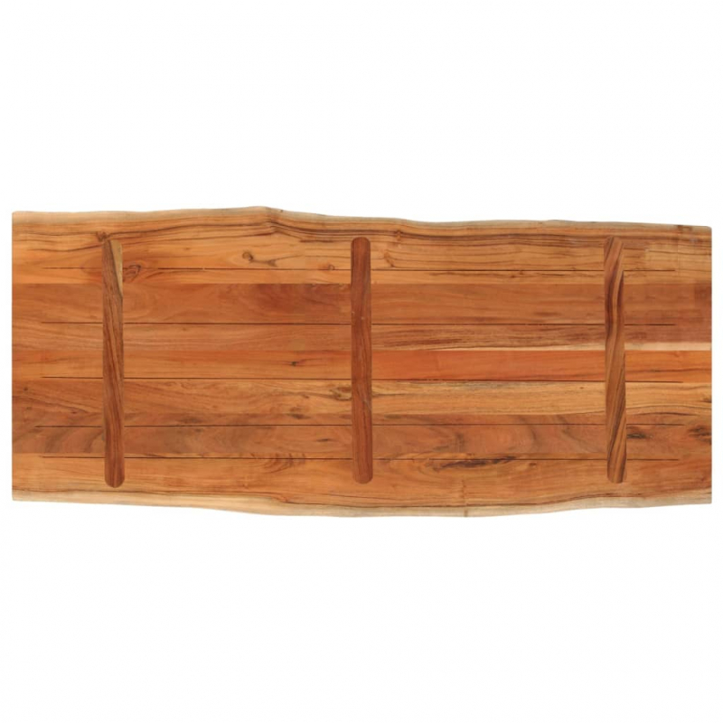 Tischplatte 140x60x3,8cm Rechteckig Massivholz Akazie Baumkante