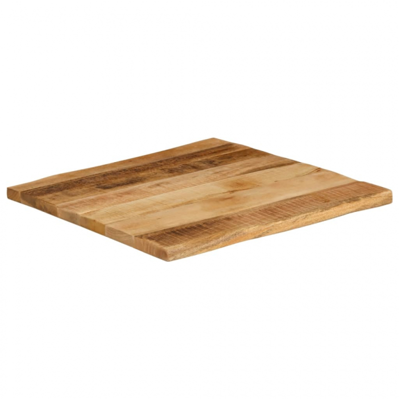 Tischplatte mit Baumkante 40x40x3,8 cm Raues Mango Massivholz