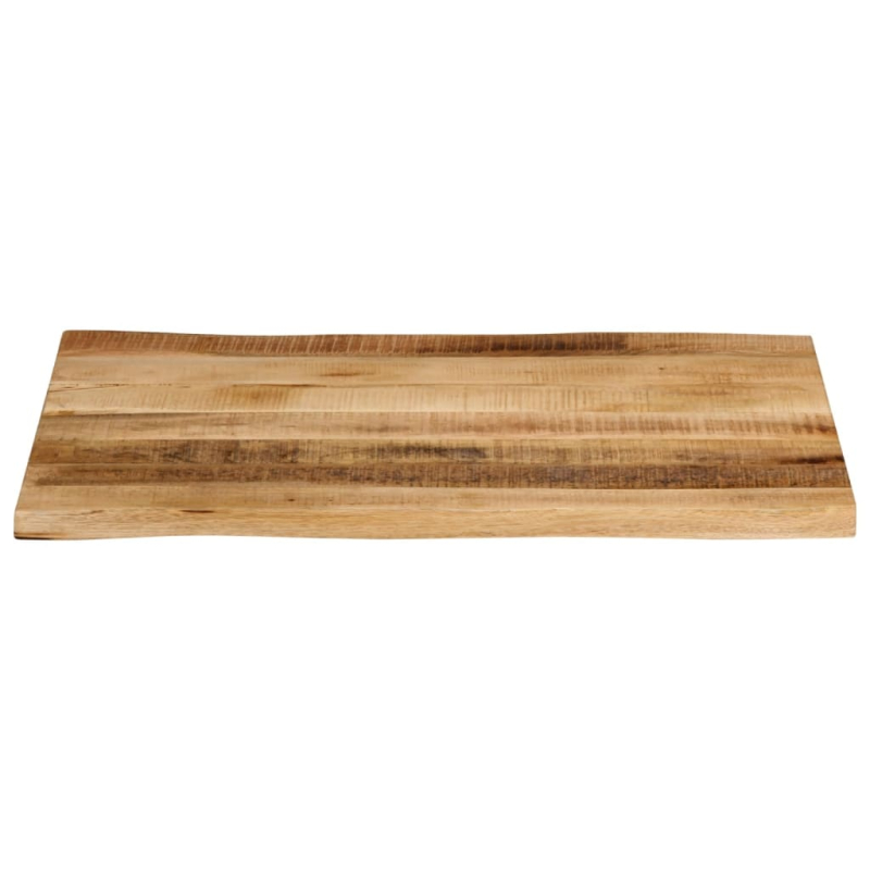 Tischplatte mit Baumkante 70x60x3,8 cm Raues Mango Massivholz
