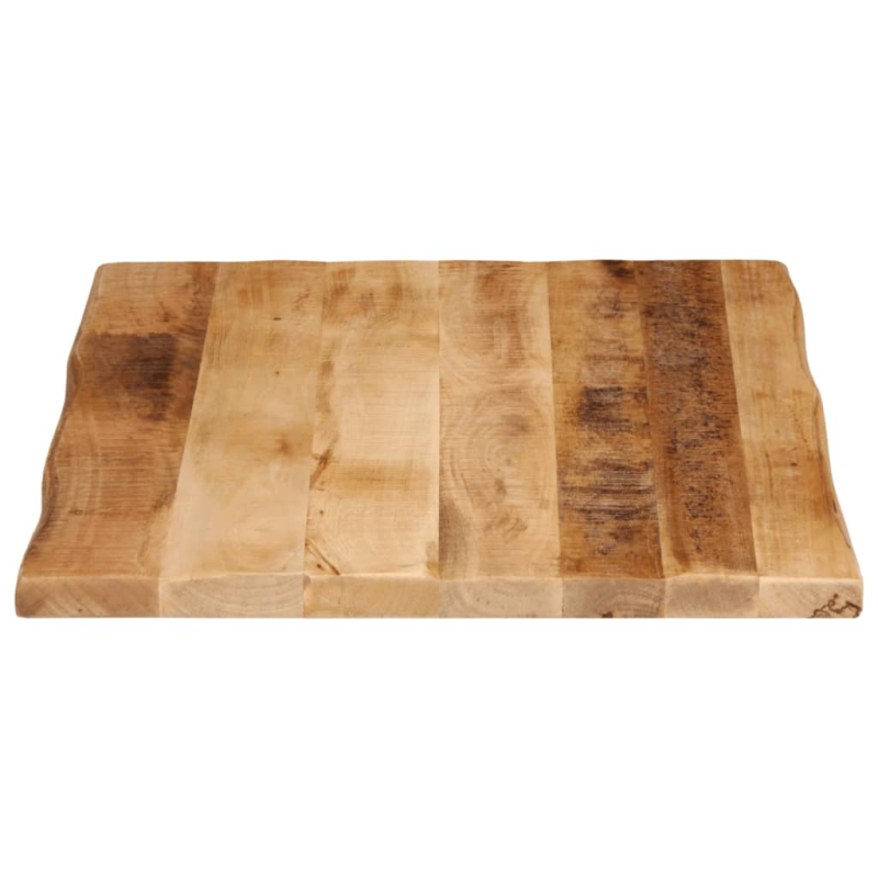 Tischplatte mit Baumkante 70x60x3,8 cm Raues Mango Massivholz