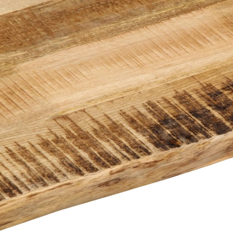 Tischplatte mit Baumkante 70x60x3,8 cm Raues Mango Massivholz