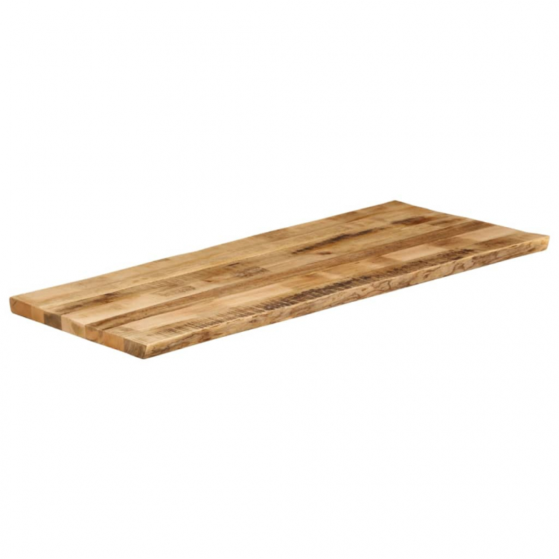 Tischplatte mit Baumkante 140x60x3,8 cm Raues Mango Massivholz
